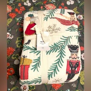West Elm Nutcracker Embroidered Quilt and Sham